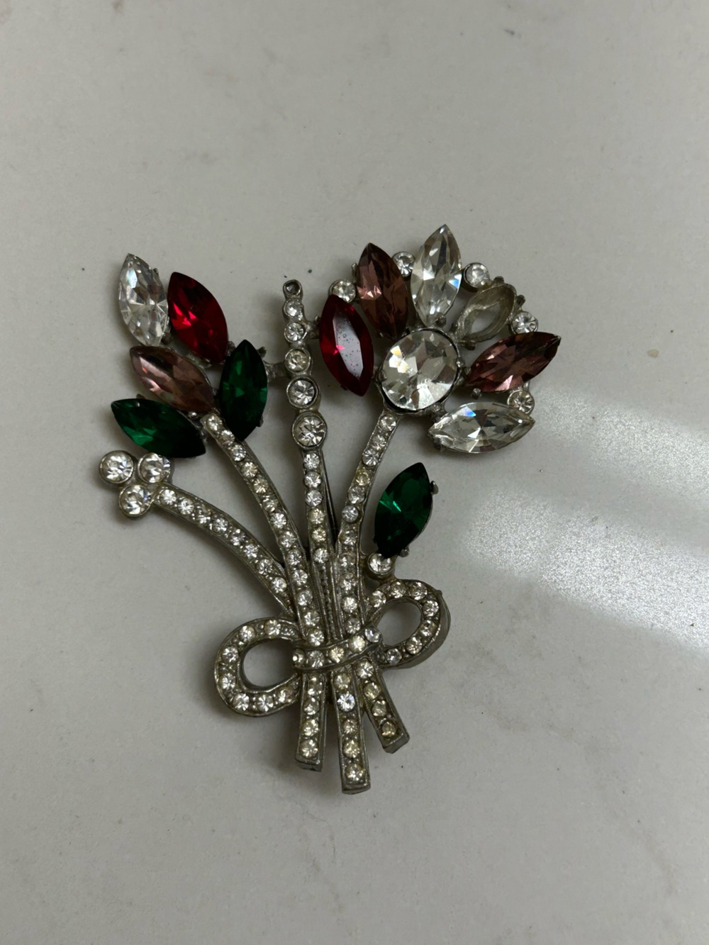 Crystal Bouquet Pin Brooch – Multicolor Floral Jewelry